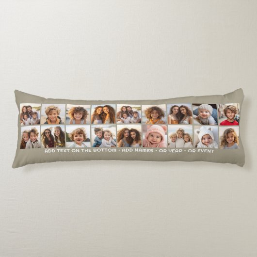 18枚の写真カスタムでフォトコラージュを作成 ボディピロー (正面)