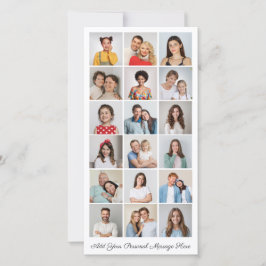 18枚の写真コラージュを自分で作成できるグリーティングカード