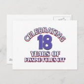 18歳おもしろいの誕生日デザイン ポストカード (正面/裏面)