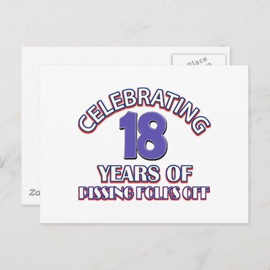 18歳おもしろいの誕生日デザイン ポストカード (正面/裏面)