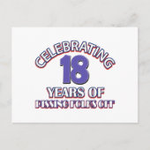 18歳おもしろいの誕生日デザイン ポストカード (正面)