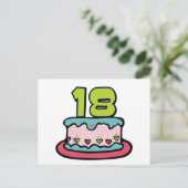 18歳お誕生日ケーキ ポストカード (スタンド正面)
