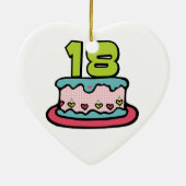 18歳のお誕生日ケーキ セラミックオーナメント (裏面)