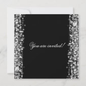 18歳のエレガント誕生パーティーが銀色に輝く 招待状 (裏面)