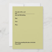 18歳のオスまたはメスのグローパーティー 招待状 (裏面)