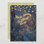 18歳のオスまたはメスのグローパーティー 招待状 (正面/裏面)