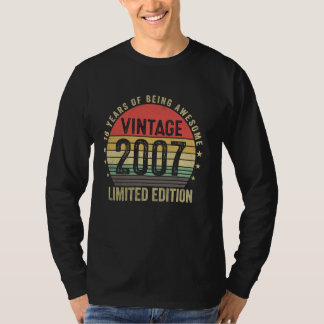 18歳のギフトヴィンテージ2007 おもしろい 18番目の誕生日 Tシャツ