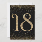18歳のサプライズ誕生日パーティー ブラック 招待状 (裏面)