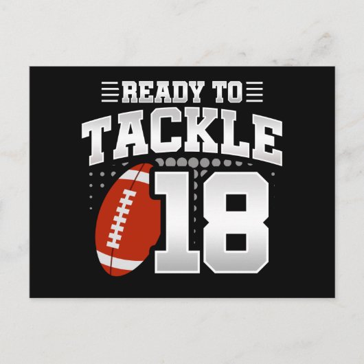 18歳のタックルフットボールパーティー 18歳の誕生日 ポストカード (正面)