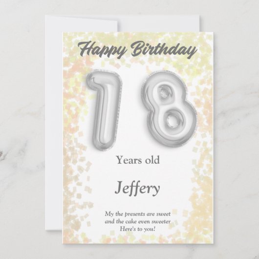 18歳のハッピーバースデーカード (正面)