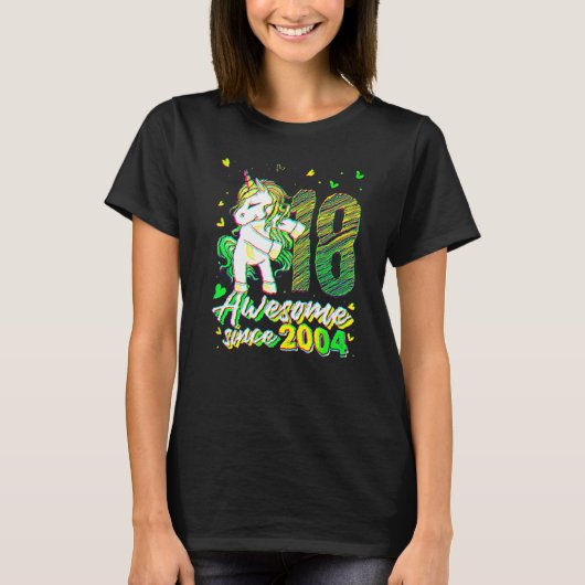 18歳のユニコーン フロッシング 18歳の誕生日 ユニコーン Tシャツ (正面)