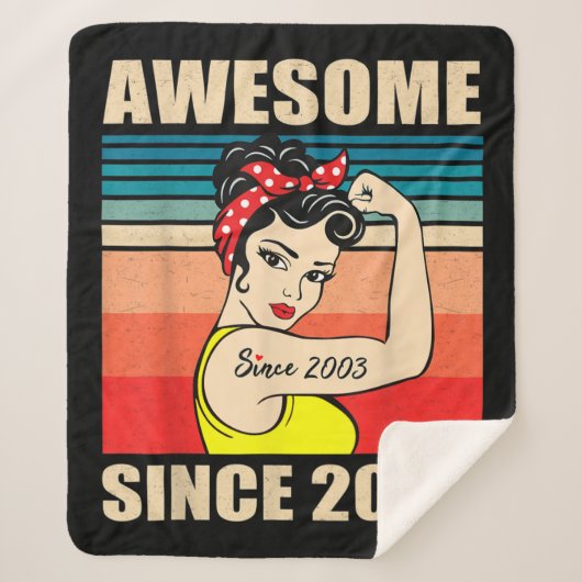 18歳の女性のためのギフトヴィンテージ18誕生日 シェルパブランケット (正面)