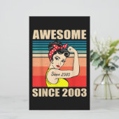 18歳の女性のためのギフトヴィンテージ18誕生日 便箋 (スタンド正面)