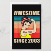 18歳の女性のためのギフトヴィンテージ18誕生日 便箋 (正面/裏面)