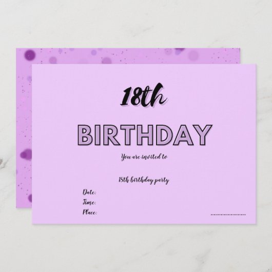 18歳の招待状 招待状 (正面/裏面)