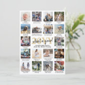 18歳の時の写真の数々とそのキャプション ゴールドとホワイト シーズンカード (スタンド正面)