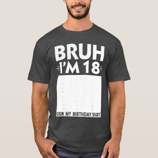 18歳の誕生日おめでとうギフト 18歳の男の子向けサインM Tシャツ (正面)