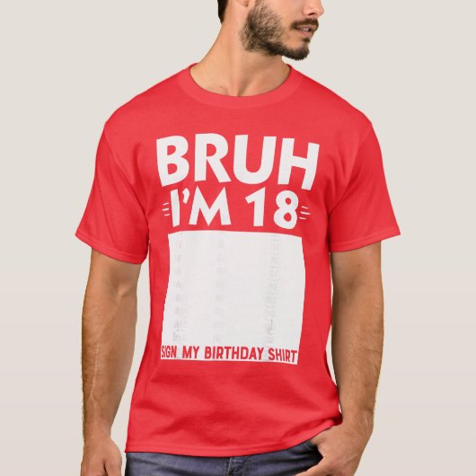 18歳の誕生日おめでとうサイン 少年向けギフト Tシャツ (正面)