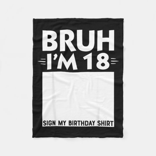 18歳の誕生日おめでとうサインMギフト フリースブランケット (正面)