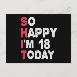 18歳の誕生日おめでとう！今日で18歳、最高！ ギフト 面白い ポストカード