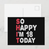 18歳の誕生日おめでとう！今日は18歳だよ ギフト 面白い ポストカード (正面/裏面)