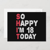 18歳の誕生日おめでとう 今日18歳になるの嬉しい ギフト 面白い ポストカード (正面/裏面)