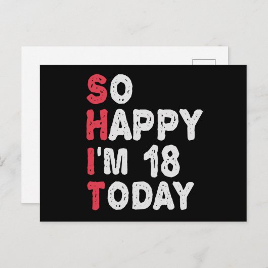 18歳の誕生日おめでとう 今日18歳になるの嬉しい ギフト 面白い ポストカード (正面/裏面)