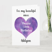 18歳の誕生日おめでとう 姪へ カード (正面)