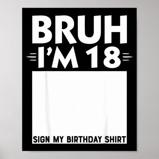 18歳の誕生日おめでとう 男の子 サインM ポスター (正面)