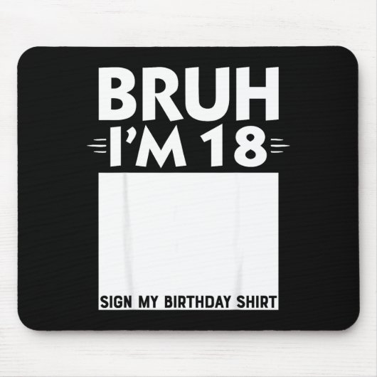 18歳の誕生日おめでとう 男の子 サインM マウスパッド (正面)