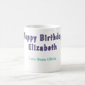 18歳の誕生日おめでとう 紫と緑 コーヒーマグカップ (中央)