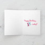 18歳の誕生日おもしろいと明るい水玉模様 カード (内部)