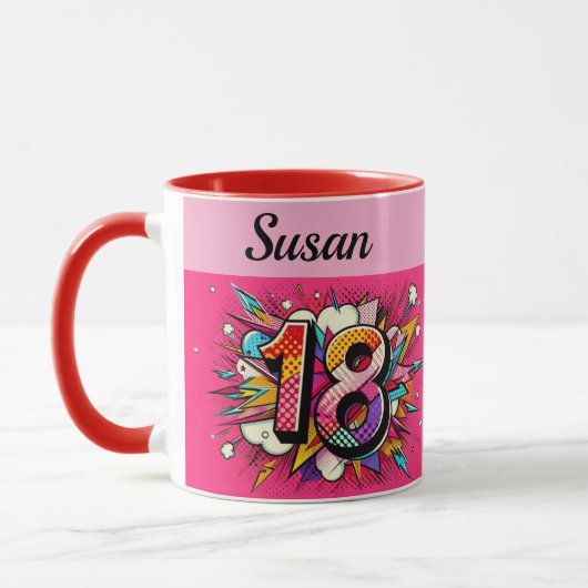 18歳の誕生日お祝いマグカップ マグカップ (左)