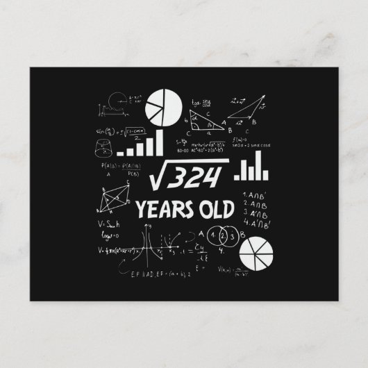 18歳の誕生日お祝い ギークな数学 18歳の誕生日 プレゼント ポストカード (正面)