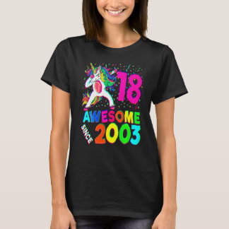18歳の誕生日お祝い ダビング ユニコーン パーティー 18歳 Tシャツ