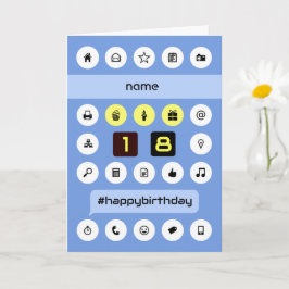18歳の誕生日に名前パーソナライズされた計算を追加 カード