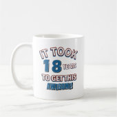 18歳の誕生日のデザイン コーヒーマグカップ (左)