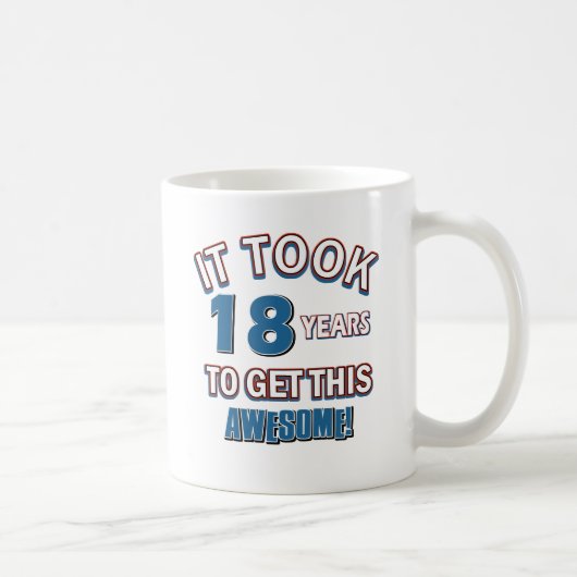 18歳の誕生日のデザイン コーヒーマグカップ (右)