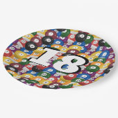 18歳の誕生日のビリヤード・ボール ペーパープレート (アングル)