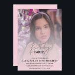 18歳の誕生日の招待Birthday Partyフォトピンク 招待状<br><div class="desc">18歳の誕生日の招待Birthday partyフォトピンク</div>