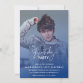 18歳の誕生日の招待Birthday partyフォトボーイ 招待状 (正面)