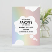 18歳の誕生日をお祝い ブレンドカラー 黒文字 招待状 (スタンド正面)