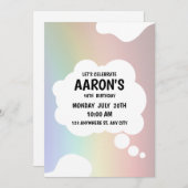 18歳の誕生日をお祝い ブレンドカラー 黒文字 招待状 (正面/裏面)