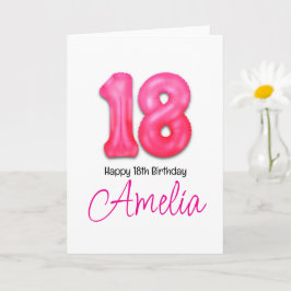 18歳の誕生日を祝う数字バルーンカード カード