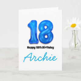 18歳の誕生日を祝う数字バルーンカード カード