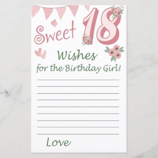 18歳の誕生日を願う誕生日の少女 (正面)