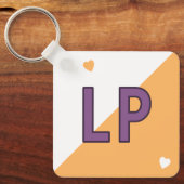 18歳の誕生日イニシャル紫オレンジ キーホルダー (正面)