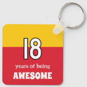 18歳の誕生日イニシャル赤黄色 キーホルダー (裏面)