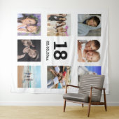 18歳の誕生日オーダーメイド写真コラージュ 白人男性 タペストリー (インサイチュ(横))