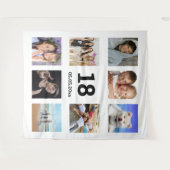 18歳の誕生日オーダーメイド写真コラージュ 白人男性 タペストリー (正面(横))